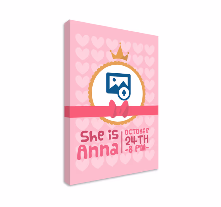 Baby lerretsbilde bursdagsfeiring banner - Tenstickers