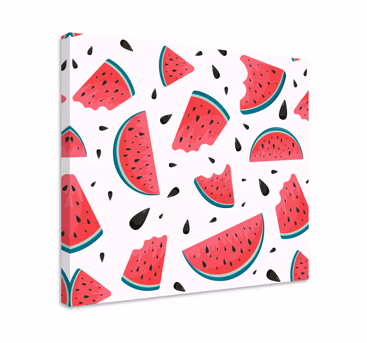 Friskt mønster med vannmelon lerretsbilde spedbarn - Tenstickers