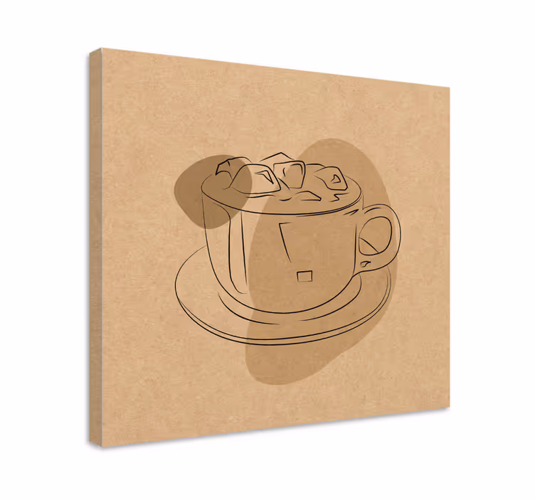 Blomster lerretsbilde kaffe kopp illustrasjon - Tenstickers