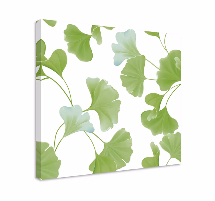 Grønne ginkgo blader lerretsbilde moderne - Tenstickers