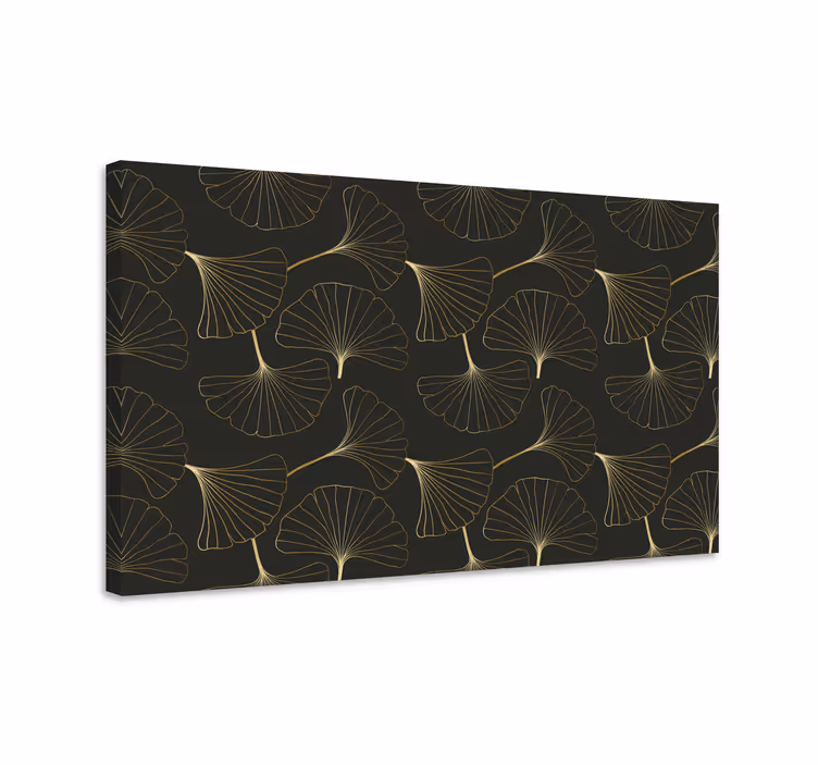 Blomst lerretsbilde med elegante ginkgoblader - Tenstickers