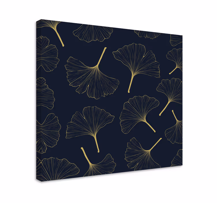 Blomst lerretsbilde gingko blad mønster - Tenstickers