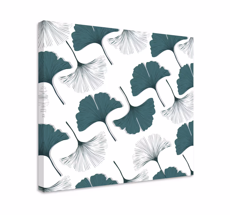 Blomst lerretsbilde med ginkgo bladmotiv - Tenstickers