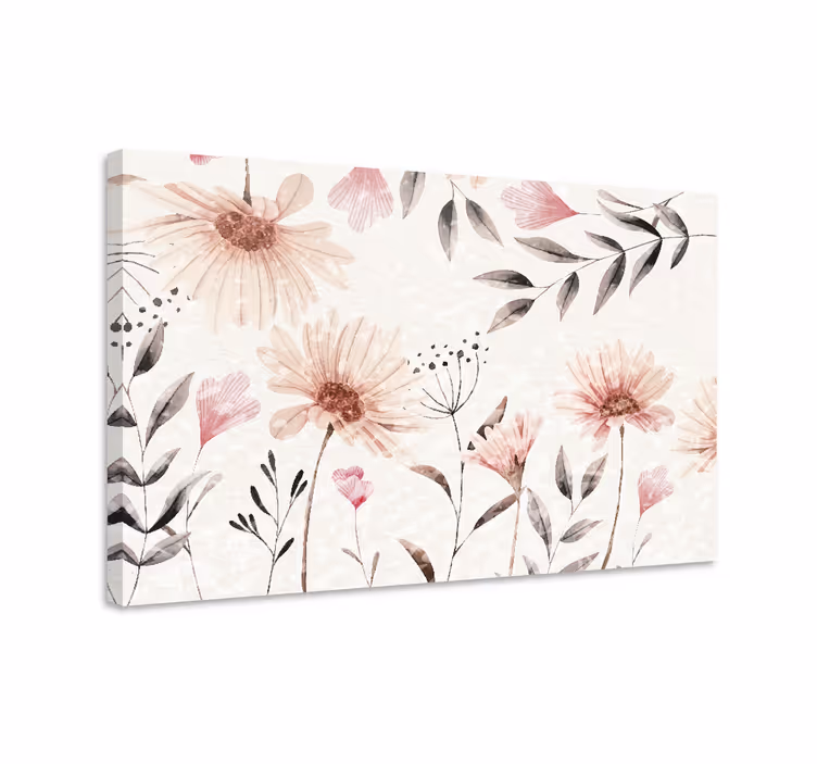 Akvarell fantastiske blomster lerretsbilde blomster - Tenstickers