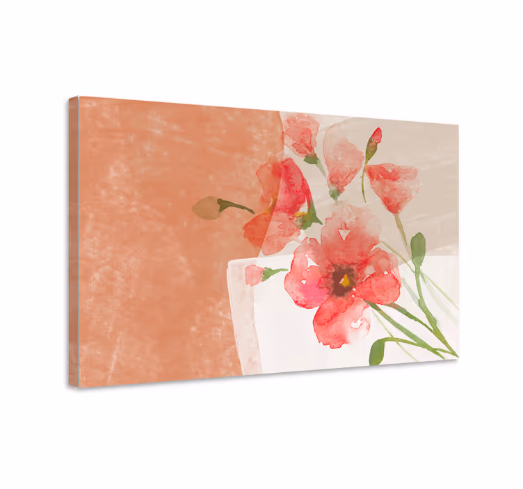 Blomst lerretsbilde mykt blomsterarrangement - Tenstickers