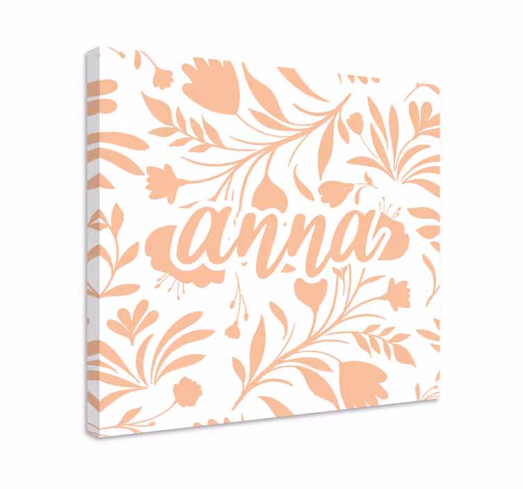Rosa vintage blader mønster Lerretsbilde planter - Tenstickers