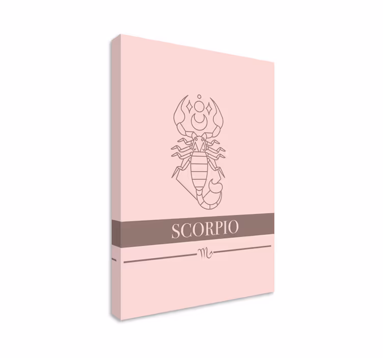 Skorpion rosa stjernetegn design lerretsbilde soverom - Tenstickers