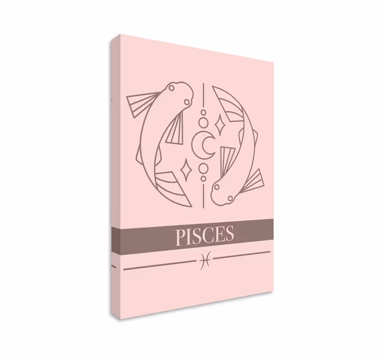 Fisk lerretsbilde astrologisk fiske symbol - Tenstickers
