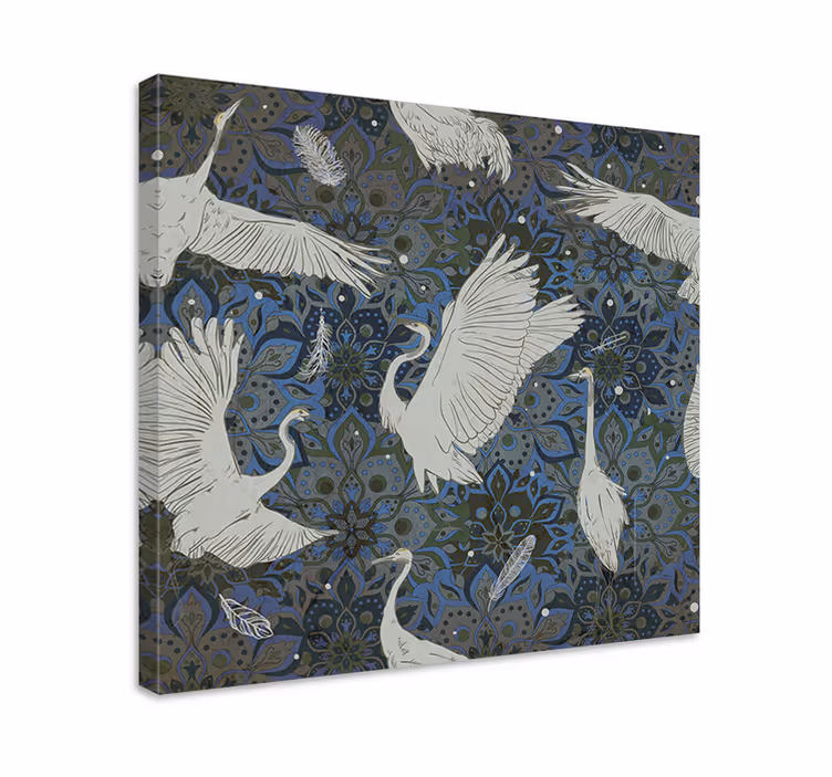 Fisk lerretsbilde elegant hegrer danser - Tenstickers