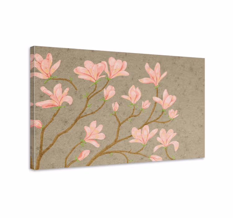 Blomst lerretsbilde delikate rosa blomster - Tenstickers