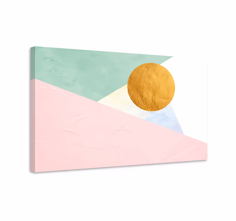 Lerretsbilde moderne geometrisk solsirkel - Tenstickers