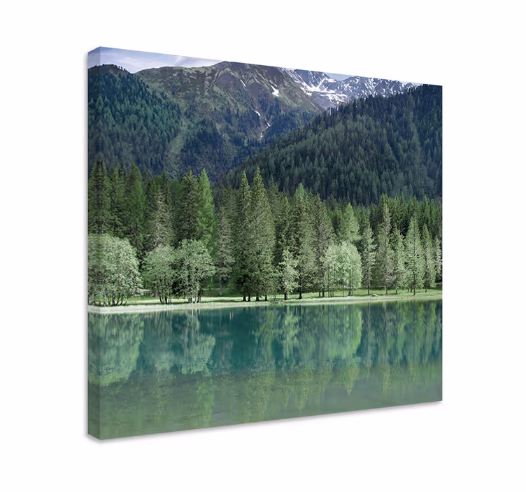 Landskaps lerretsbilde rolig fjellrefleksjon - Tenstickers