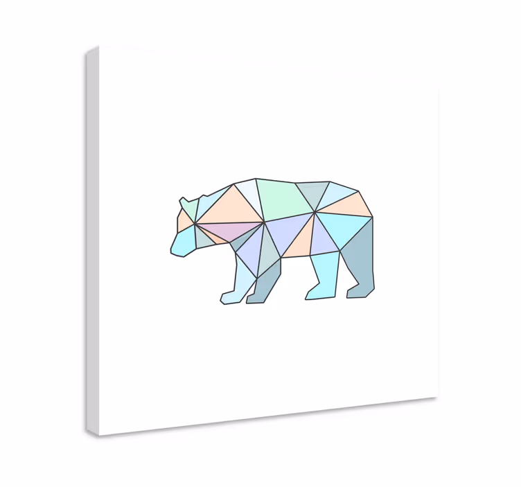 Geometriske trekanter bjørn lerretsbilde geometrisk - Tenstickers