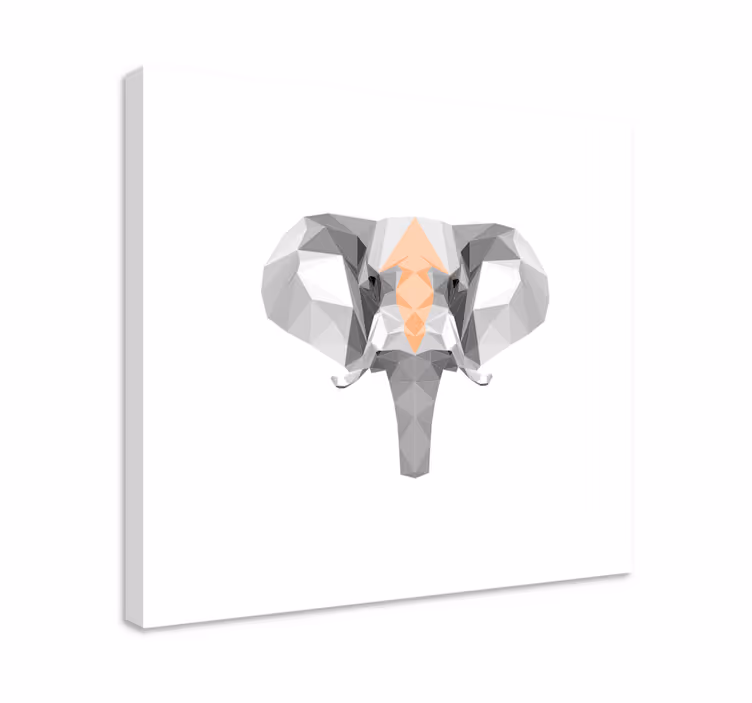 Geometrisk elefanthode elefant lerretsbilde - Tenstickers