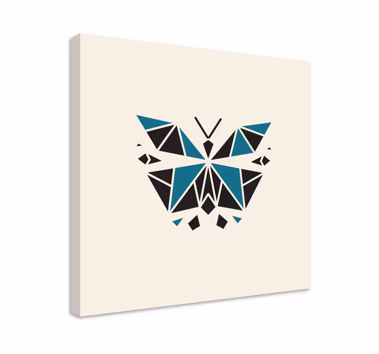 Trekant polygonal sommerfugl lerretsbilde geometrisk - Tenstickers