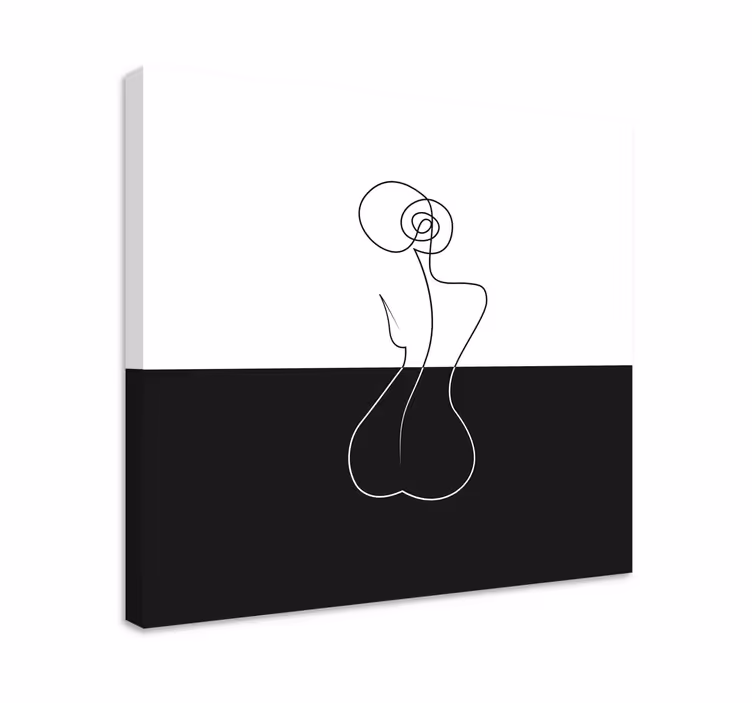 Abstrakte lerretsbilder i minimalistisk linjekunst - Tenstickers