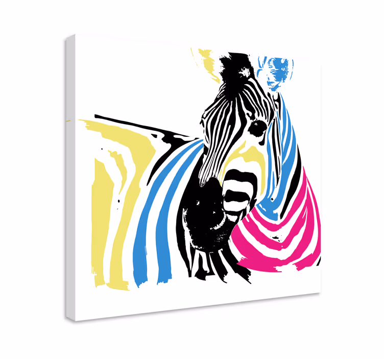 Dyr lerretsbilde zebra med livlige striper - Tenstickers