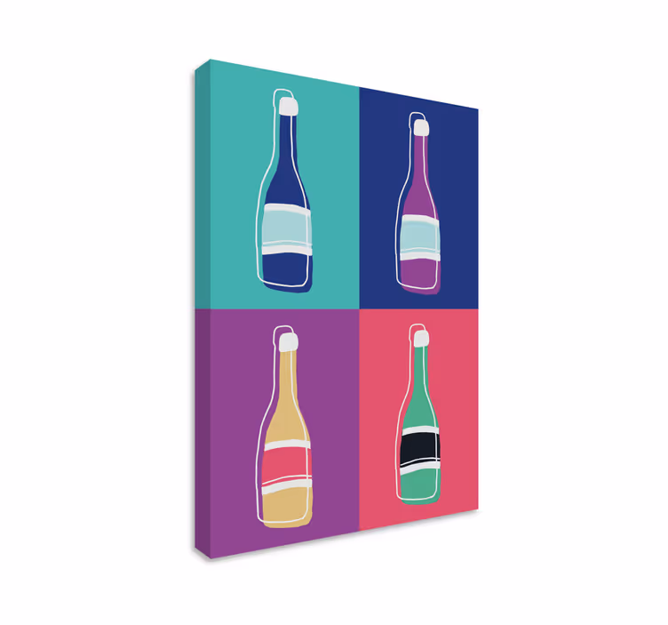 Pop art flasker Abstrakte lerretsbilder - Tenstickers