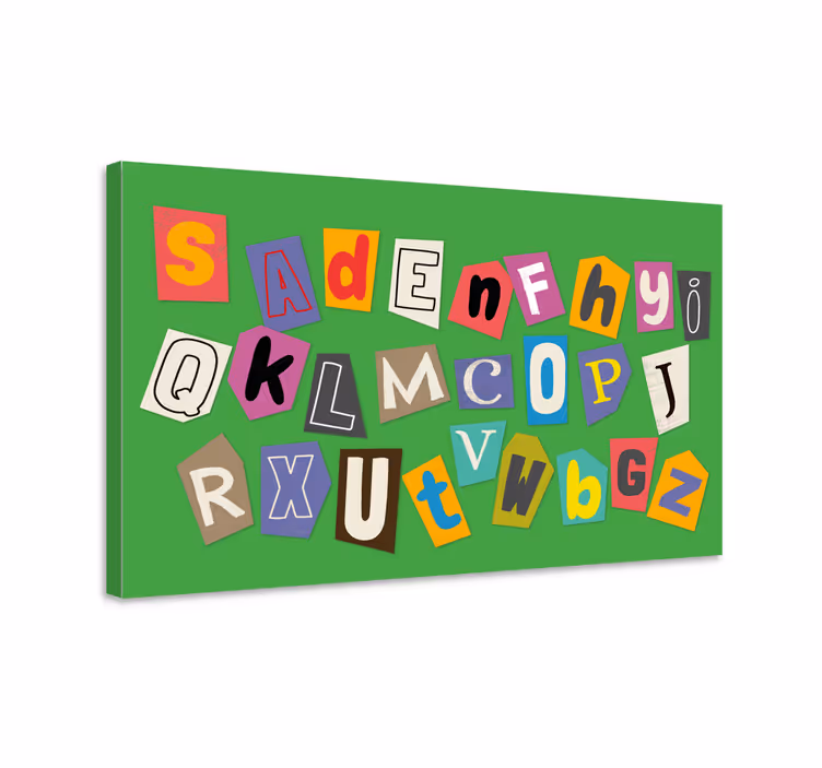 Alfabet lerretsbilde fargerik bokstavcollage - Tenstickers
