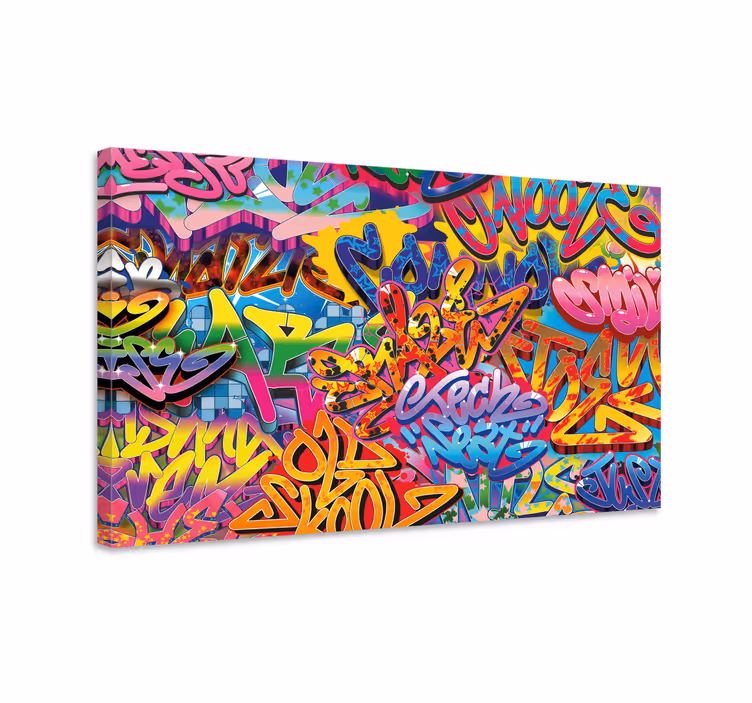 Fargerik grafittimaleridesign lerretsbilde moderne - Tenstickers