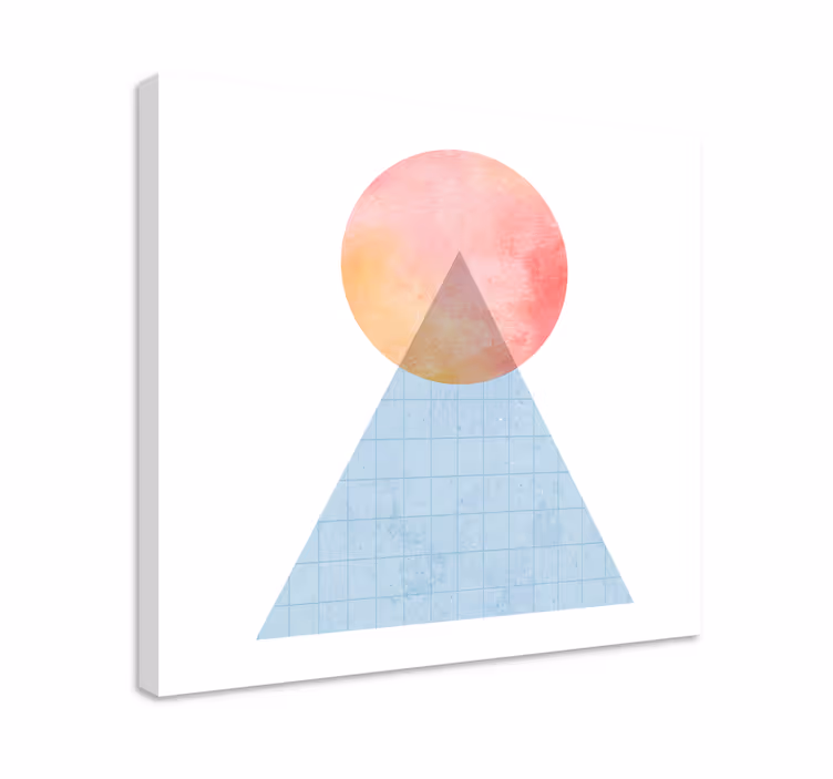 Trekant solnedgang form geometriske lerretsbilde - Tenstickers
