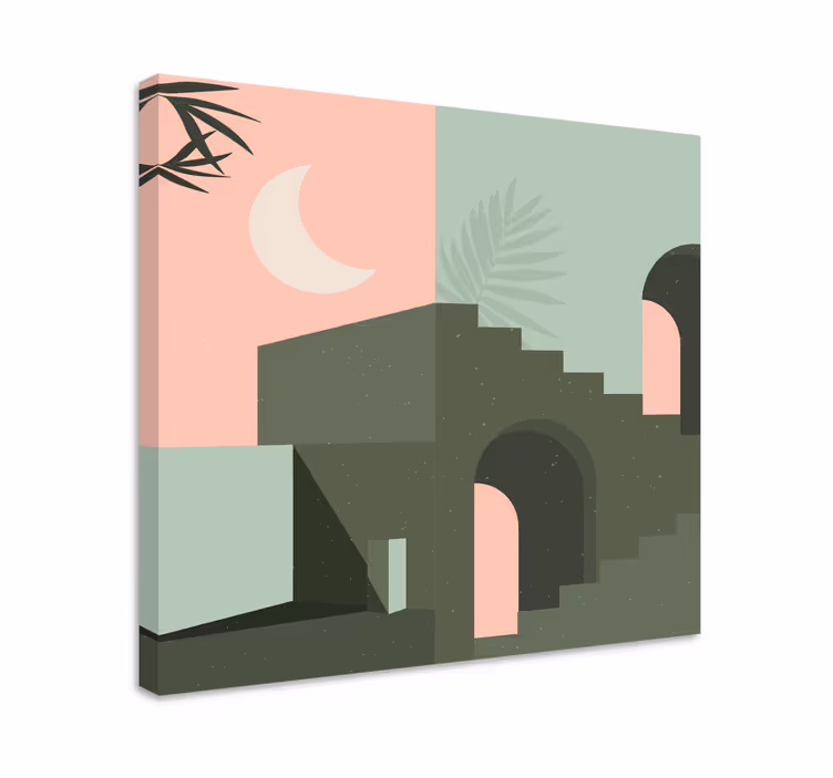 Arkitektonisk abstraksjon lerretsbilde moderne - Tenstickers