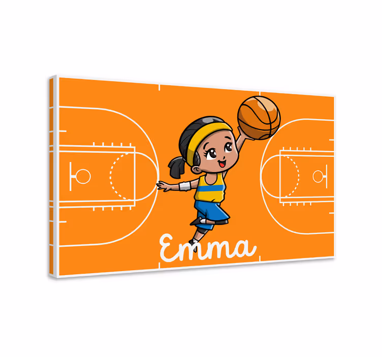 Lerretsbilde spedbarn basketballspillende jente - Tenstickers