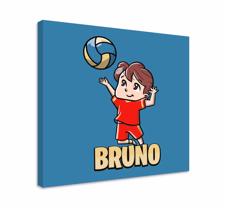 Aktiv gutt med volleyball lerretsbilde ungdom - Tenstickers
