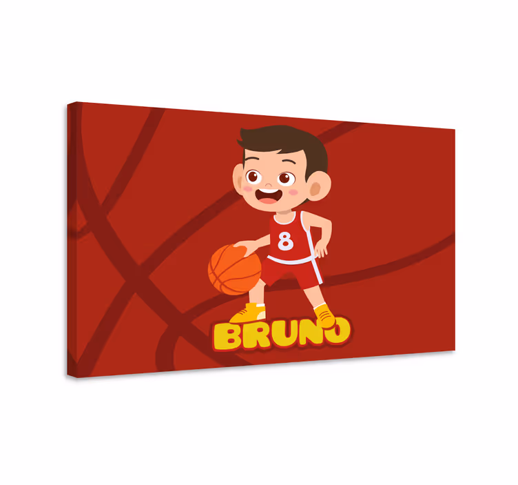 Sport lerretsbilde glad basketballspiller - Tenstickers