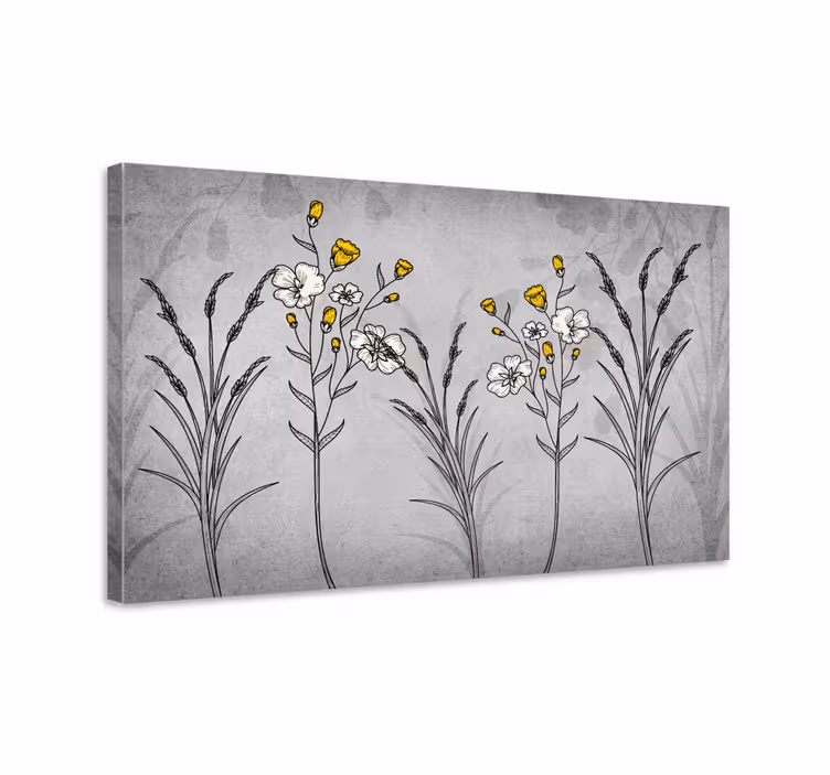 Botanisk blomsterdesign blomst lerretsbilde - Tenstickers