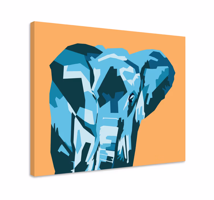 Elefant lerretsbilde stilisert elefantportrett - Tenstickers