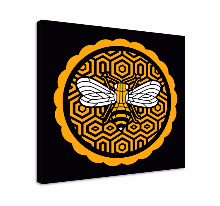 Geometriske-dyr bie lerretsbilde dyr - Tenstickers