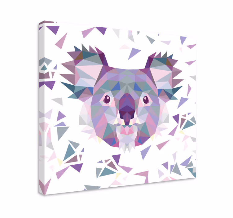 Heste lerretsbilde geometrisk koala ansikt - Tenstickers