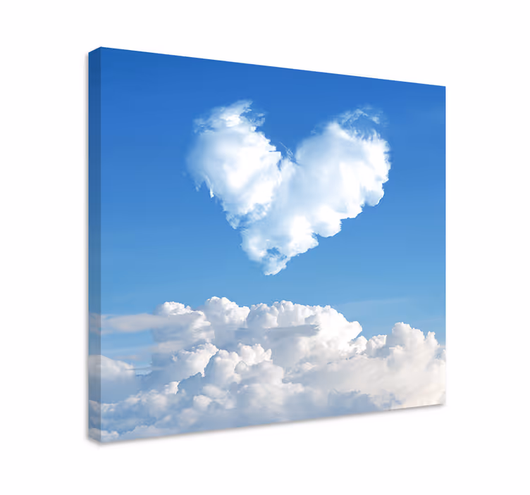 Hjerteformet sky alfabet lerretsbilde - Tenstickers