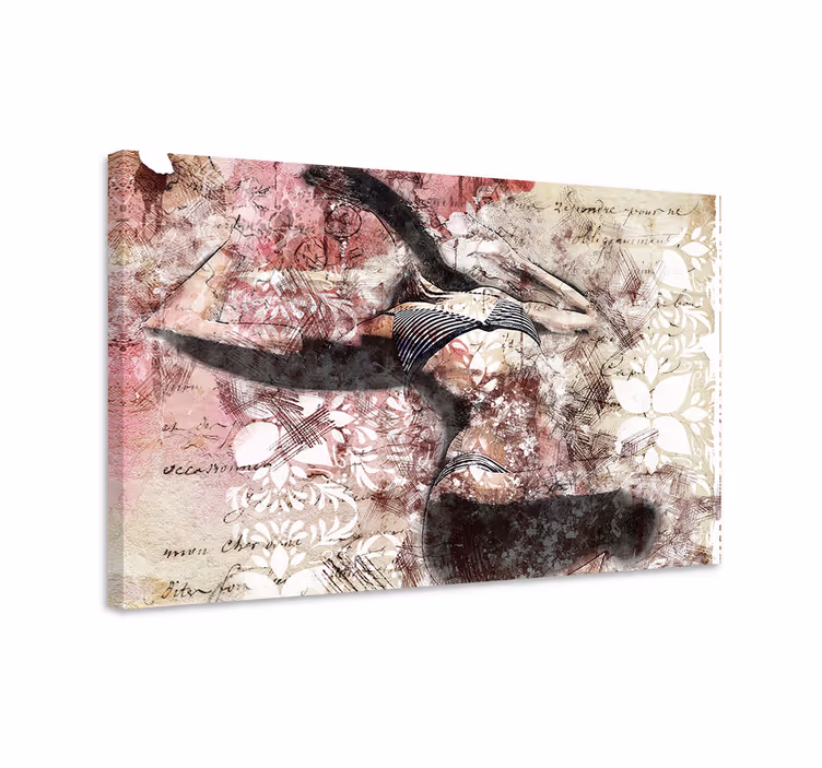 Lerretsbilde personer danser silhuett design - Tenstickers