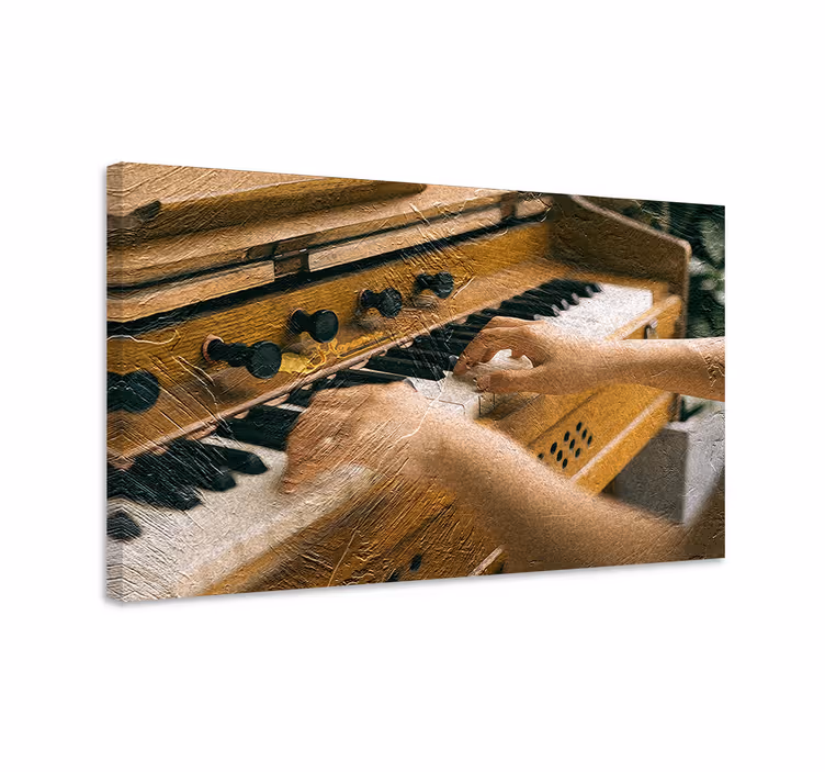 Hender som spiller piano lerretsbilde kunst - Tenstickers