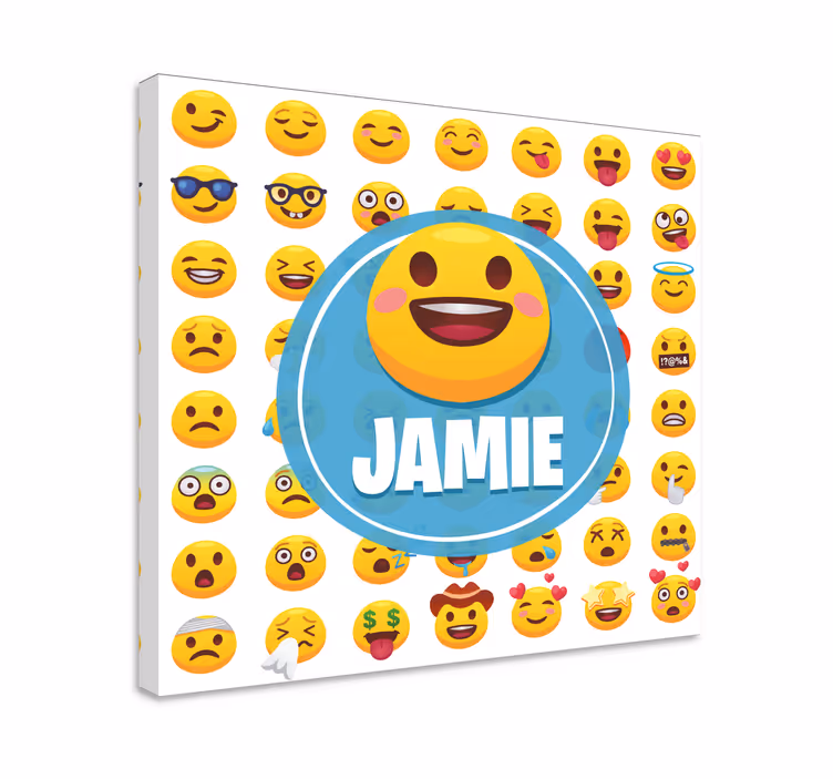 Samling av emoji-uttrykk alfabet lerretsbilde - Tenstickers