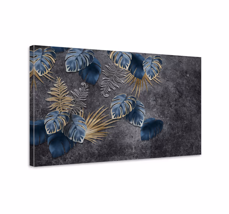 Blomst lerretsbilde tropiske blader arrangement - Tenstickers