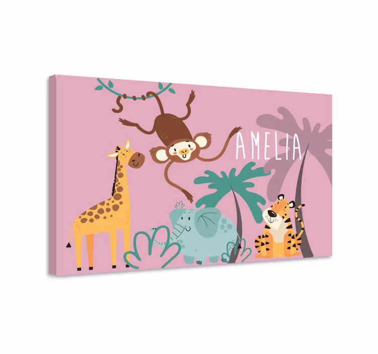 Dyr lerretsbilde jungledyrvenner - Tenstickers
