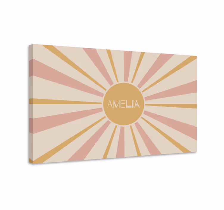 Amelia sunburst design alfabet lerretsbilde - Tenstickers