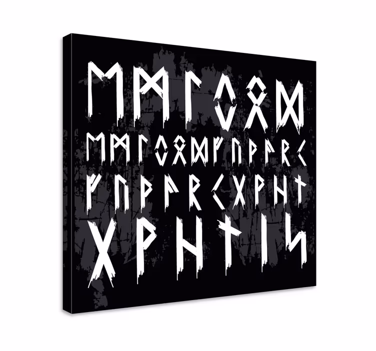 Viking alfabetet årgang lerretsbilde skandinavisk - Tenstickers