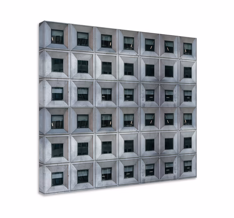 Brutalistisk arkitektur lerretsbilde 3d - Tenstickers
