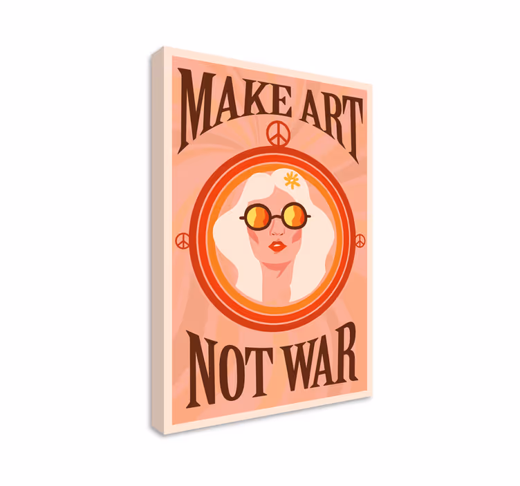 Lag kunst ikke krig lerretsbilde tekster - Tenstickers