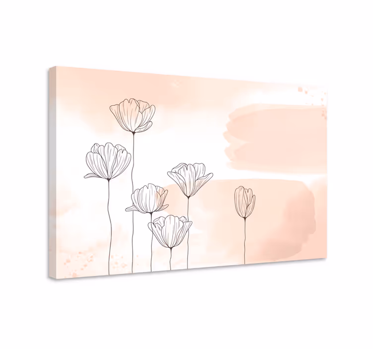 Blomsterlinje lerretsbilde blomster - Tenstickers