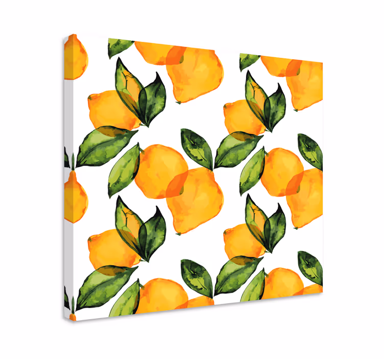 Sitron middelhavsstil lerretsbilde blomster - Tenstickers