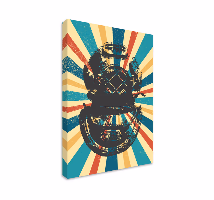 Vintage dykker sport lerretsbilde - Tenstickers