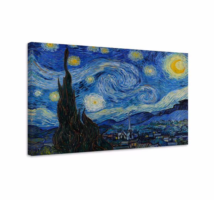 Stjernenatt av Van Gogh på lerret - Tenstickers