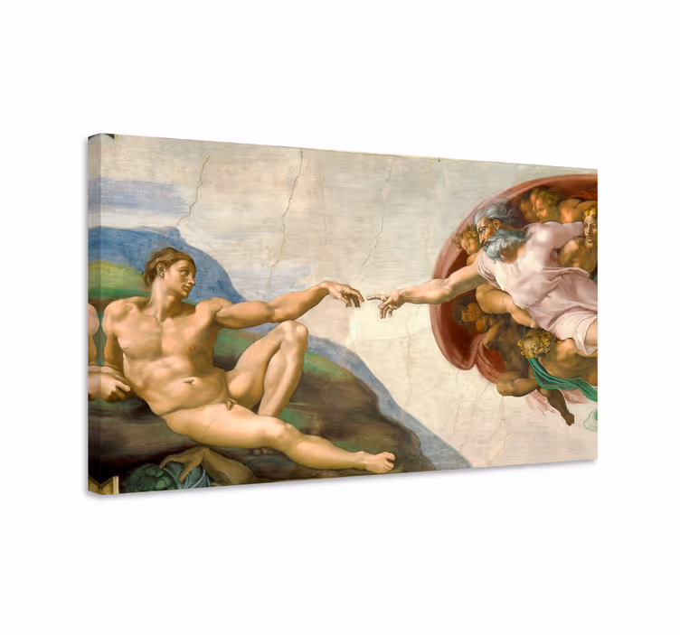 Opprettelsen av Adam maleri av Michelangelo - Tenstickers