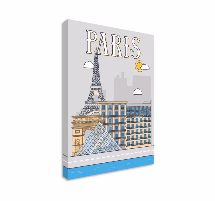 Paris er hovedstaden i Frankrike. byer lerretsbilde - Tenstickers