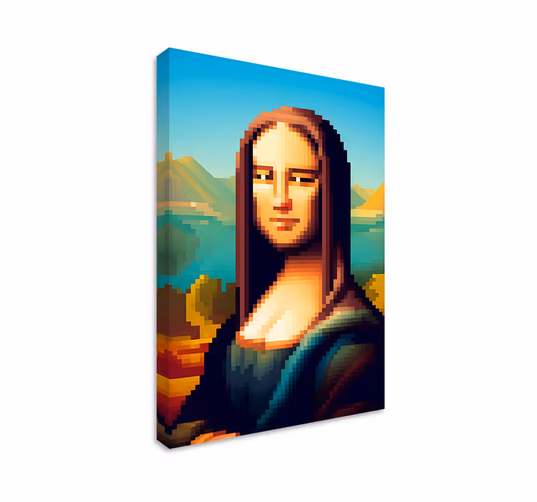 Gioconda pixel art kunst lerretsbilde - Tenstickers